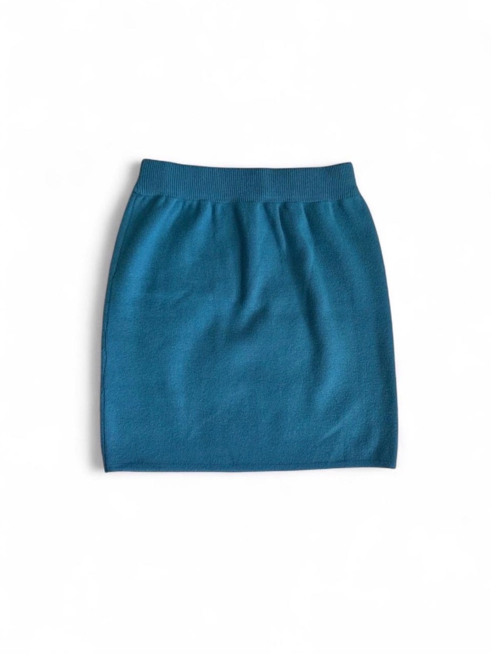 vintage teal knit mini skirt